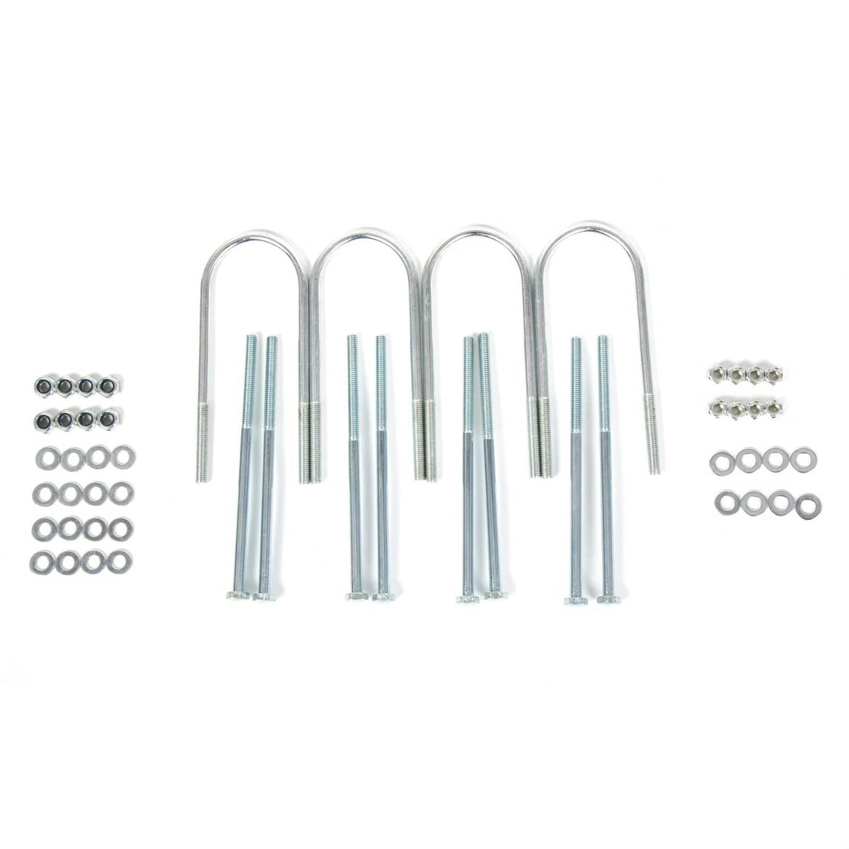 Set of chrome drop spindle hardware studs with small bolts and washers