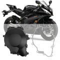 Left engine crankcase stator cover with gasket, black, for sport motorcycle