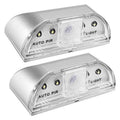 2-pack auto PIR keyhole LED door lights in clear lens and brushed silver finish