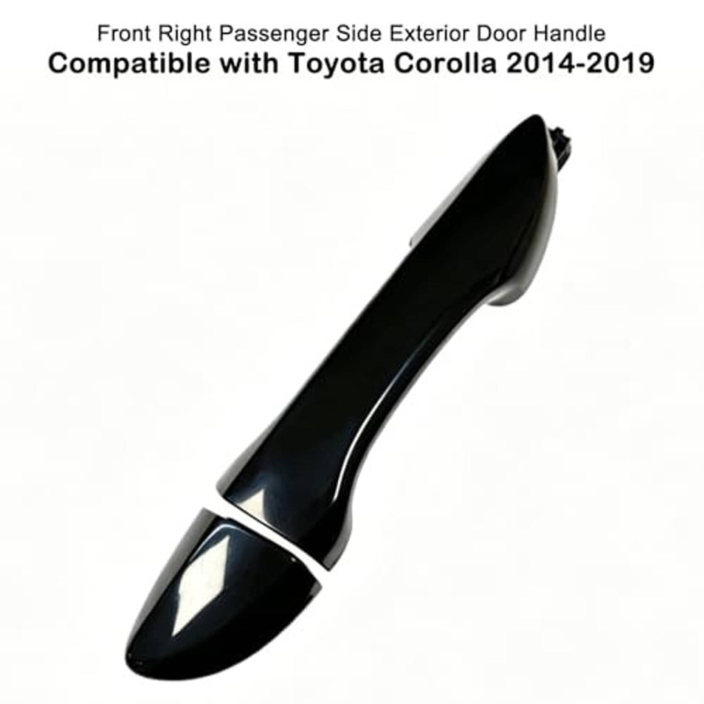 Black exterior door handle, front right passenger side, angled view
