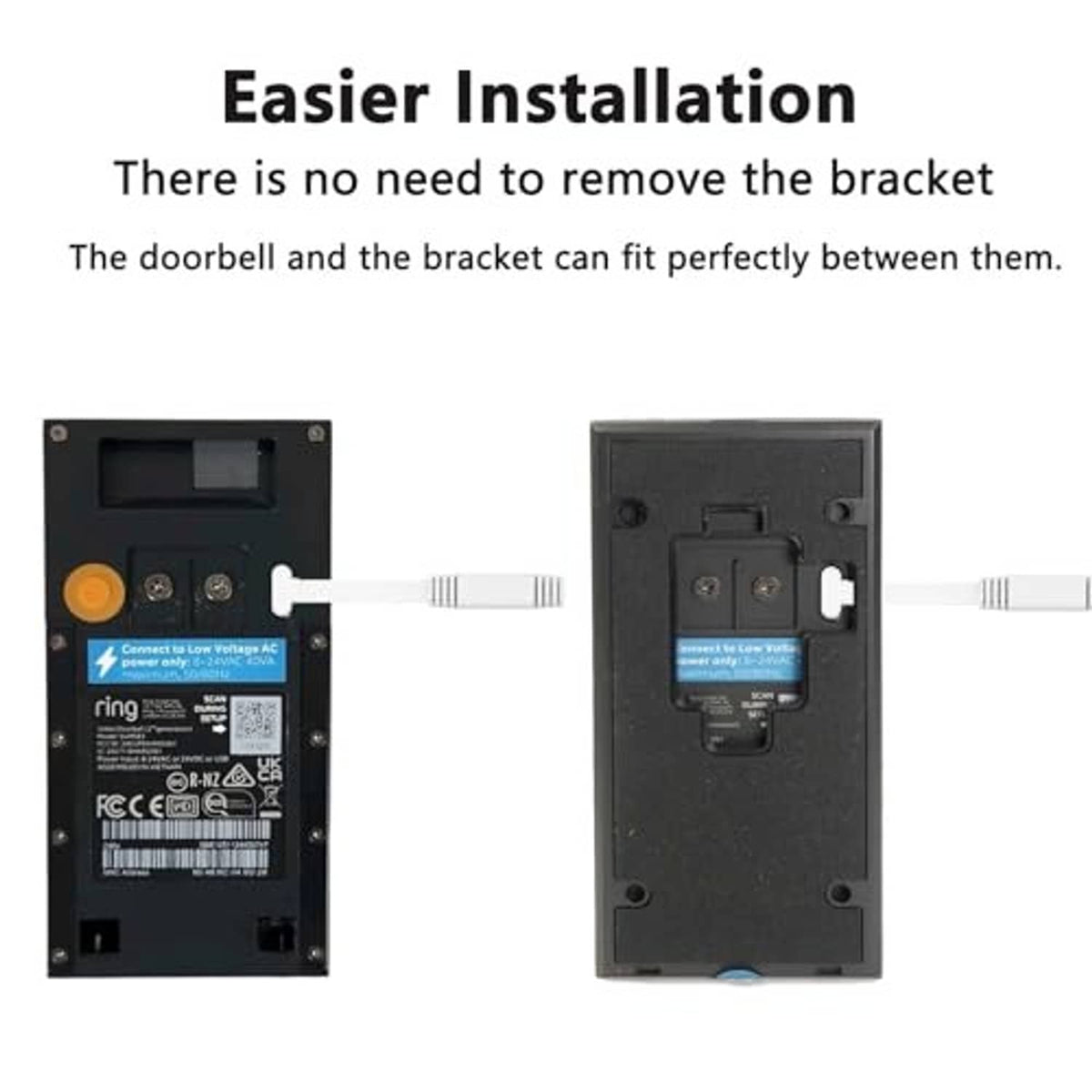 Solar panel battery ports with micro-USB cable and back cover mounting holes.