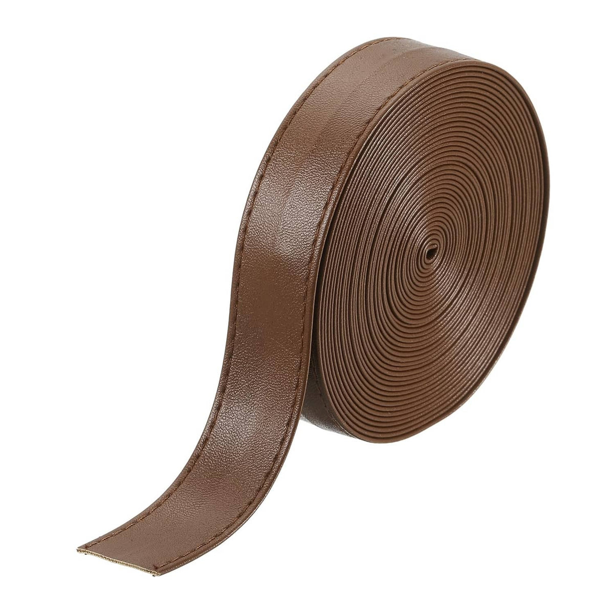 Brown double-sided PU leather strap on roll
