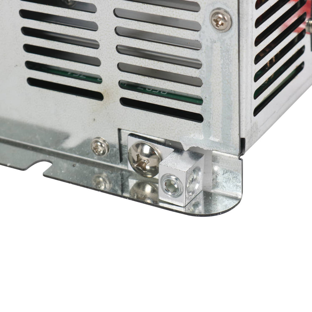 Power converter charger bottom feet with metal base and vented side slats