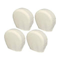 Set of four off-white vinyl tire covers, rounded protective fit