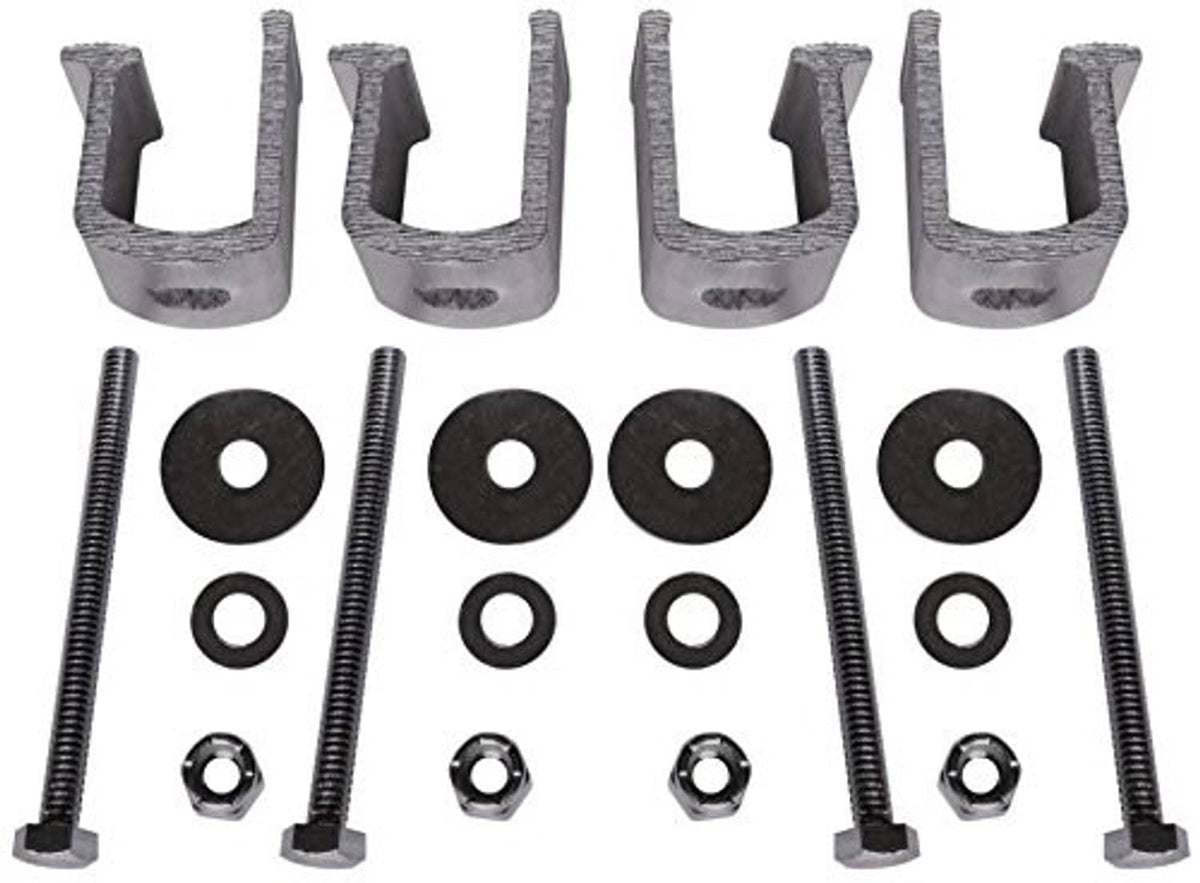 Aluminum U-bolt tie-down clamps set with nuts and washers included