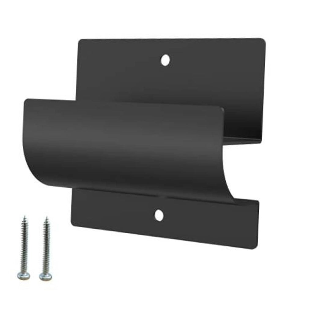 Black ladder storage hook bracket with two mounting screws