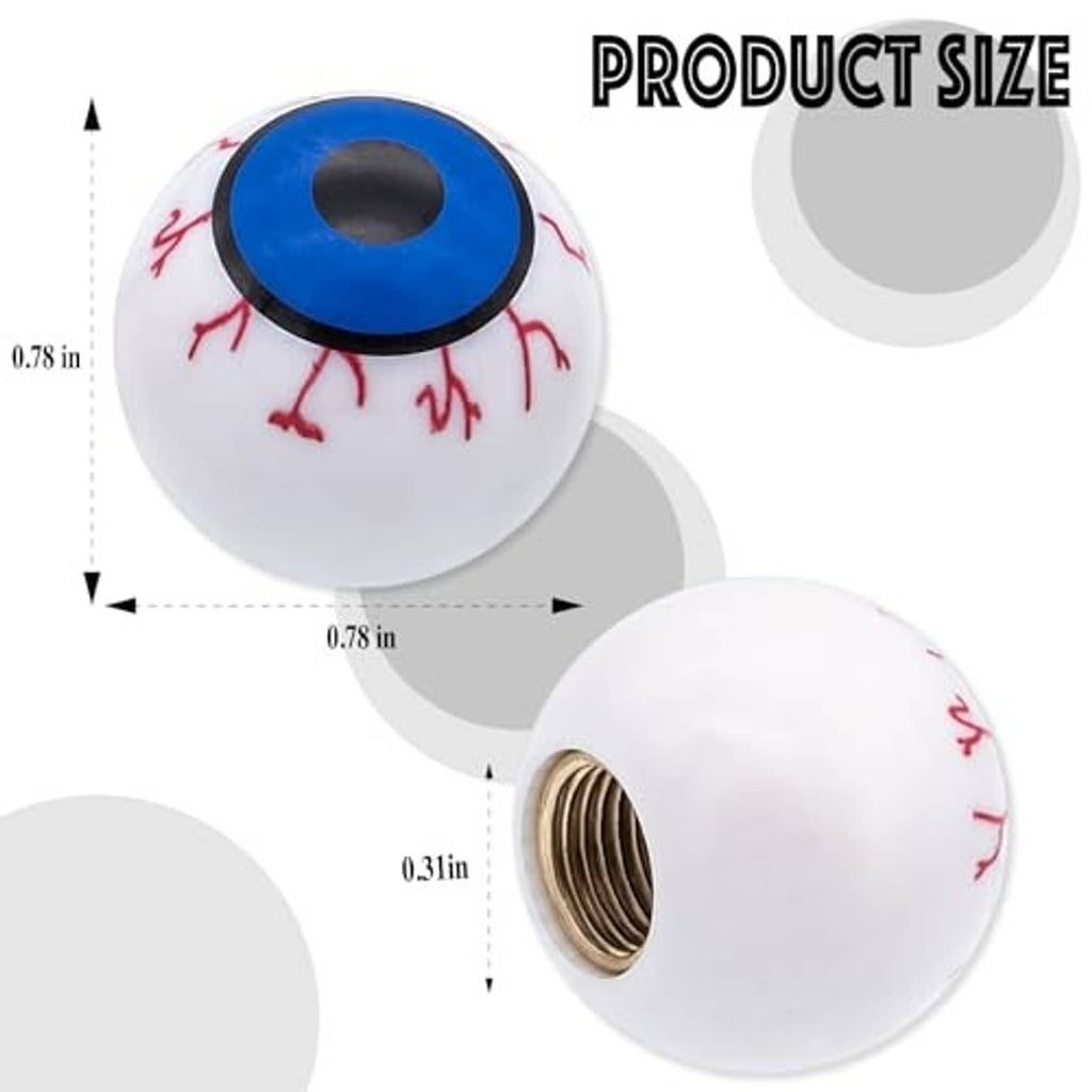 Eyeball valve stem cap set with blue eye top and visible threaded metal insert