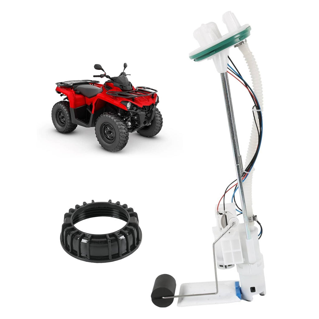 Fuel pump assembly with white plastic module, green fuel level cap, wire harness