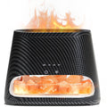 Carbon black 2-in-1 diffuser with glowing Himalayan salt stones and flame