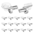 Metal shelf pegs with white silicone suction cups, shown as a 100-piece set