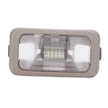 Car dome LED roof light fixture with rectangular clear lens and gray housing