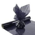 Translucent dark cellophane wrap roll with gathered bow knot