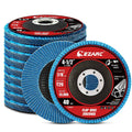Blue 4-1/2 in flap sanding disc set, 40 grit, stacked with front disc