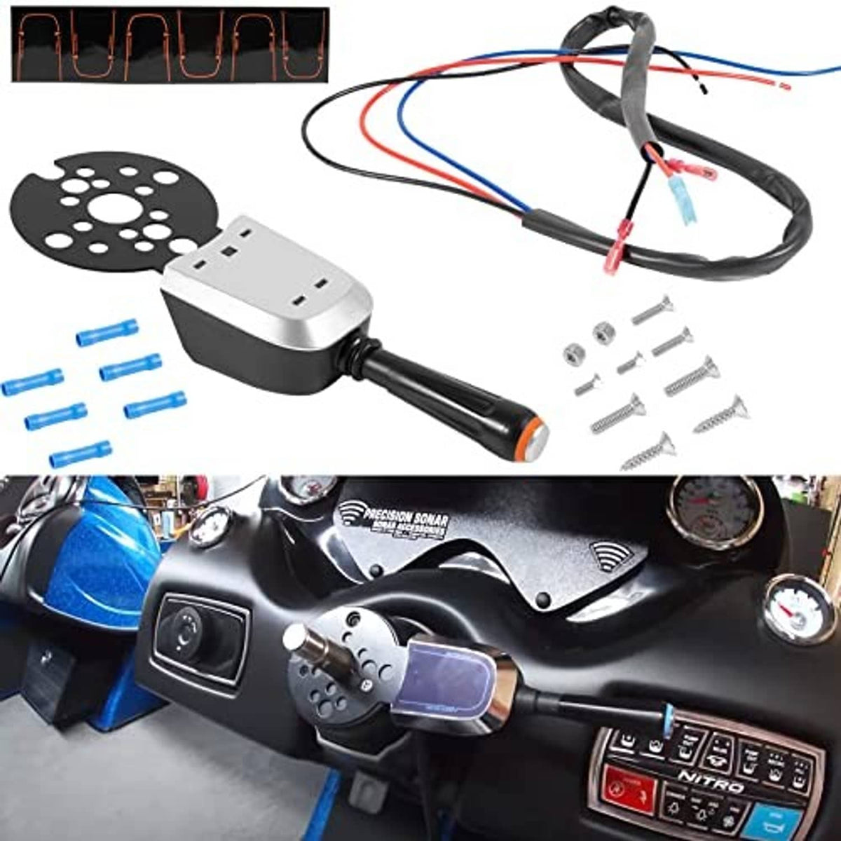 Tilt jack plate lever control switch set with wiring harness and screws