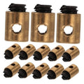 20-piece metal throttle cable nipples, brass body with black rubber ends