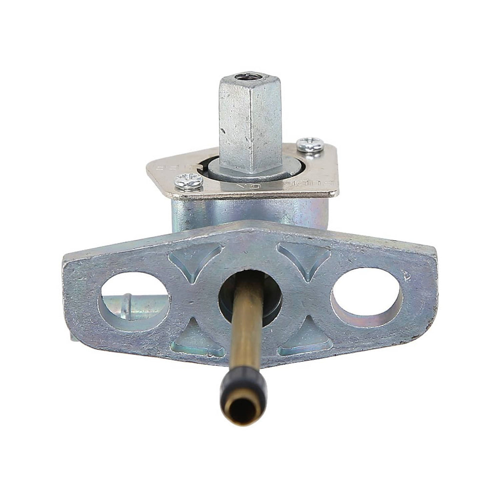 Fuel tank petcock valve with mounting plate and outlet tube
