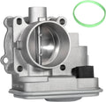 Throttle body assembly with electronic butterfly valve bore opening and mounting holes