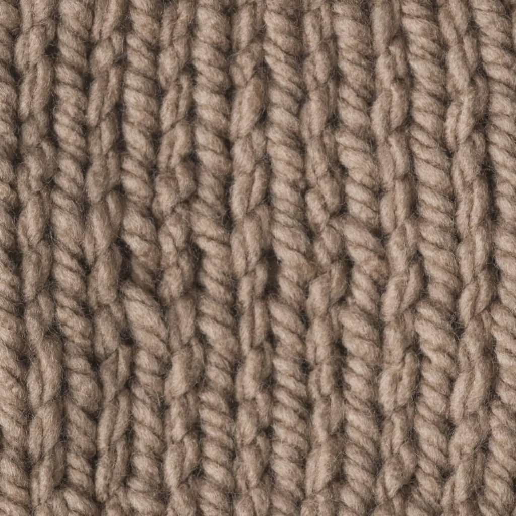 Taupe chunky knit texture with vertical ridges and tight loops