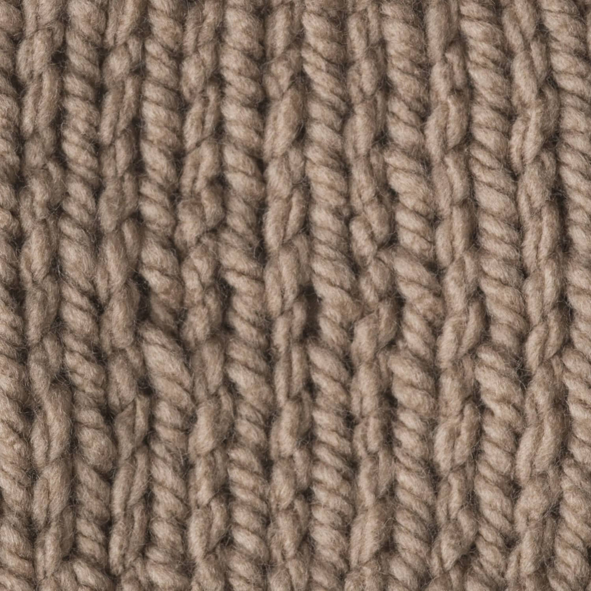 Taupe chunky knit texture with vertical ridges and tight loops