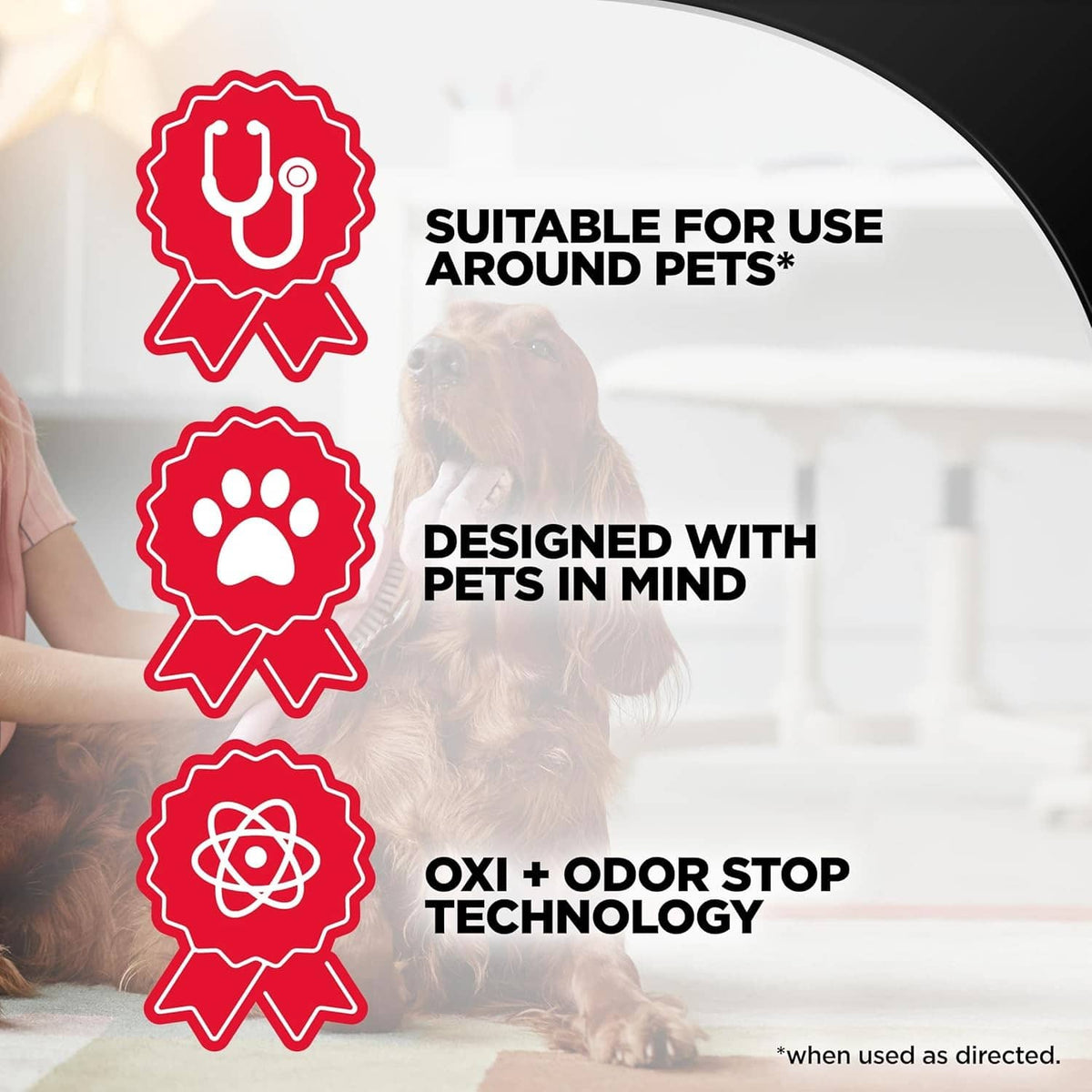 Resolve Ultra Pet spray bottle with suitable for pets and Oxi + Odor Stop technology