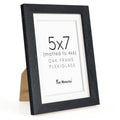Black 5x7 picture frame with white mat and plexiglass front