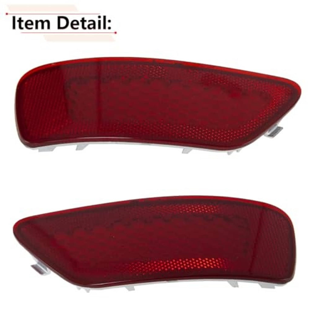 Red rear bumper reflector lenses, front view, textured honeycomb surface