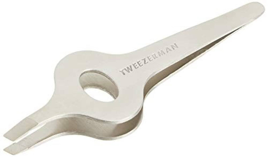 Tweezerman wide grip slant tweezer with silver angled tips