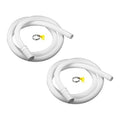 White corrugated AC drain hose with clamp and yellow screw fitting, 16mm ID