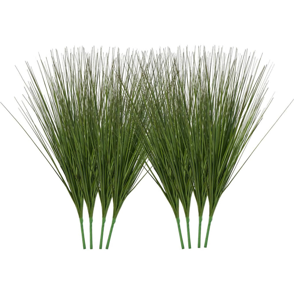 Artificial onion grass plant with two green bunches and fine blades