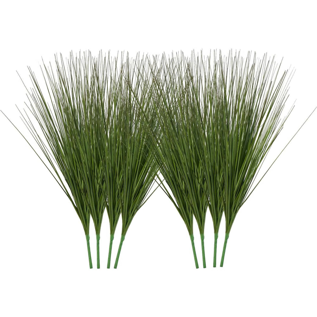 Artificial onion grass plant with two green bunches and fine blades