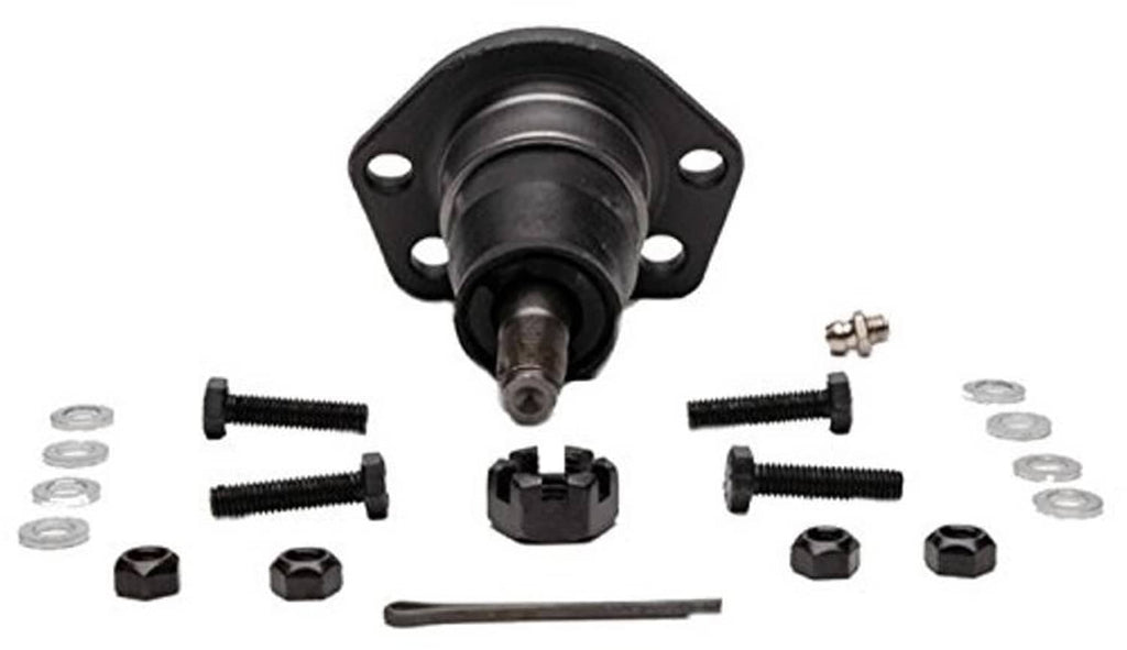 Front upper suspension ball joint assembly with rubber boot, flange holes, and hardware
