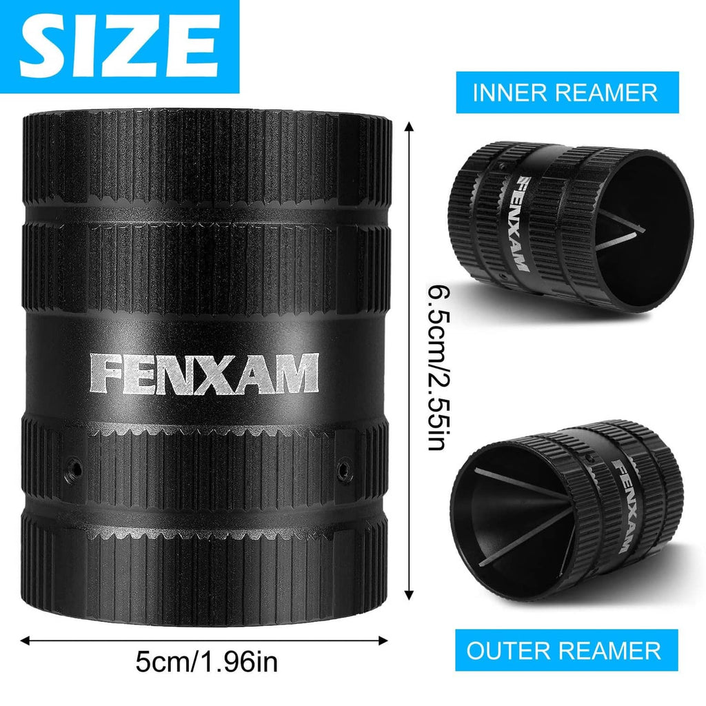 Black FENXAM pipe reamer tool with inner and outer reaming blades