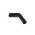 Black silicone 90-degree elbow tubing with reducer end, smooth curved hose