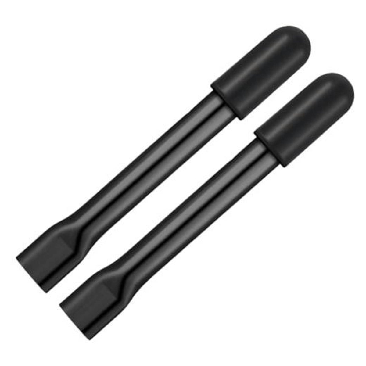 Wheelchair brake handle extension pair with black rubber grips, 6.2 in long.
