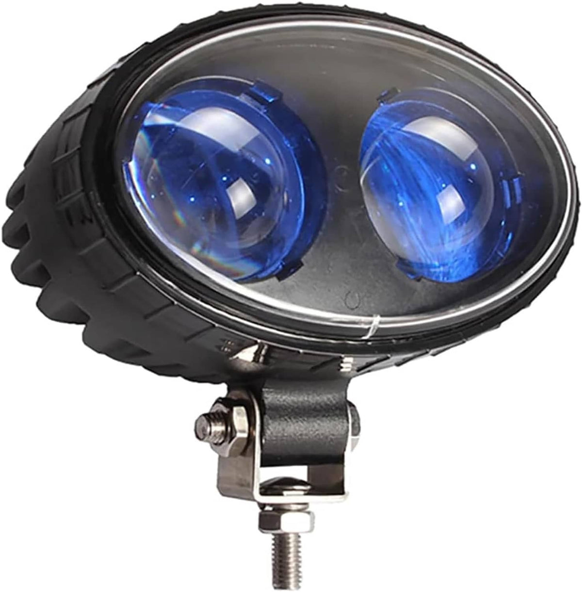 Dual blue LED forklift safety spot light with metal bracket and screw fastener