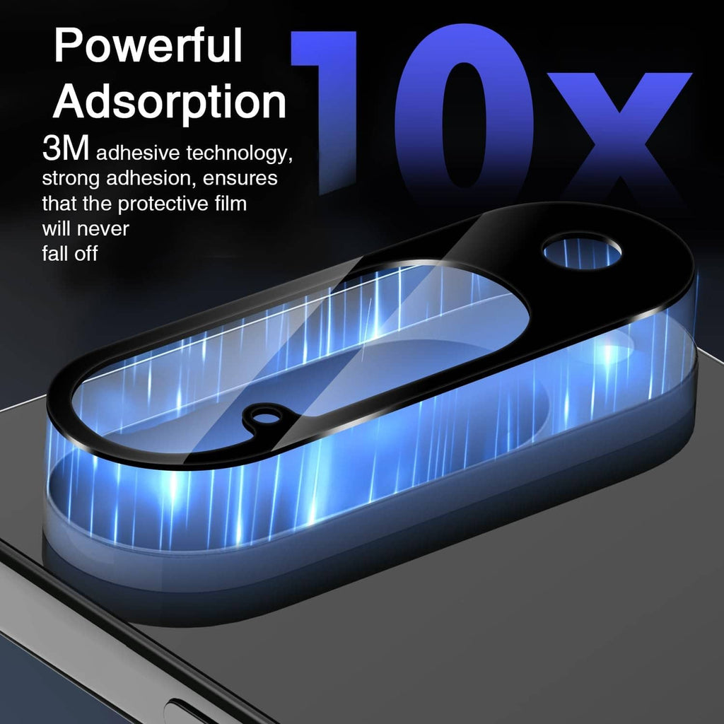 Tempered glass camera lens protector film with strong adhesive for secure fit
