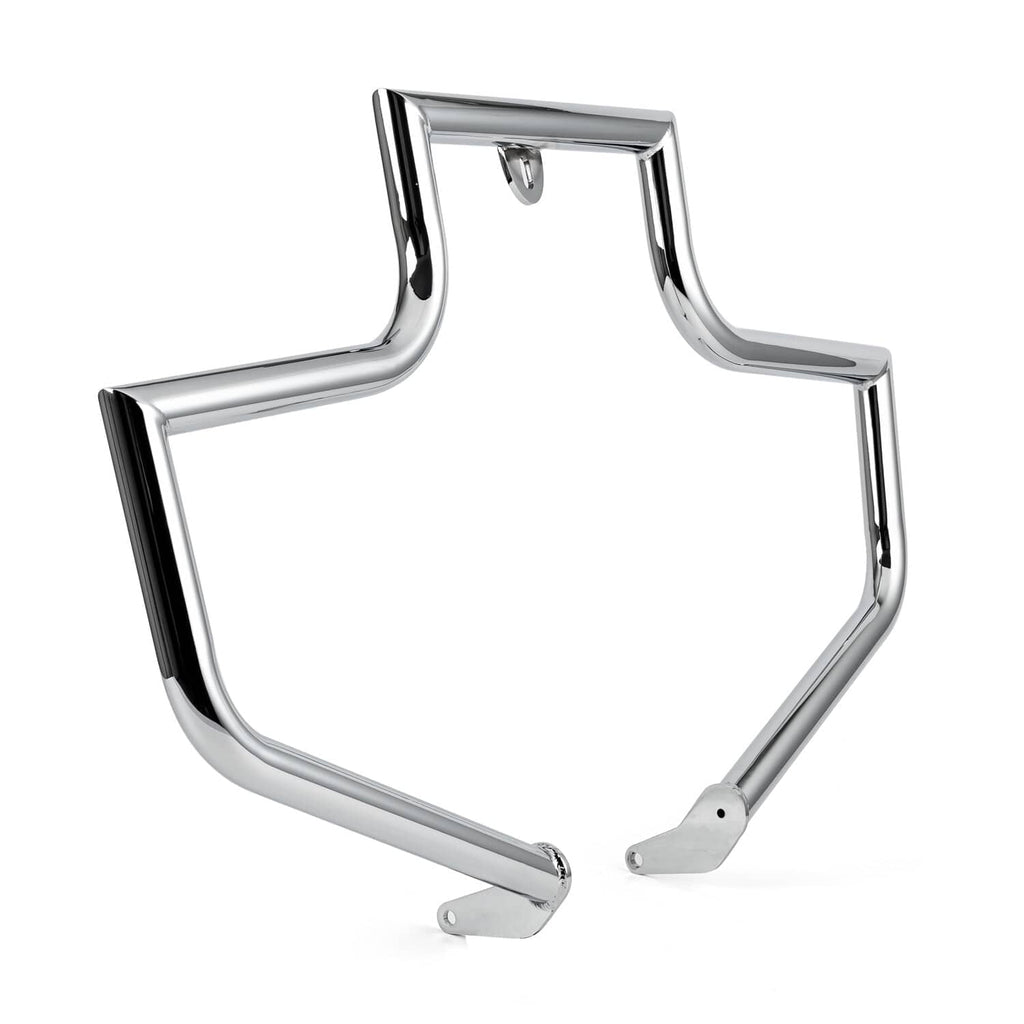 Chrome engine guard crash bar, full protective loop with bottom mounting feet