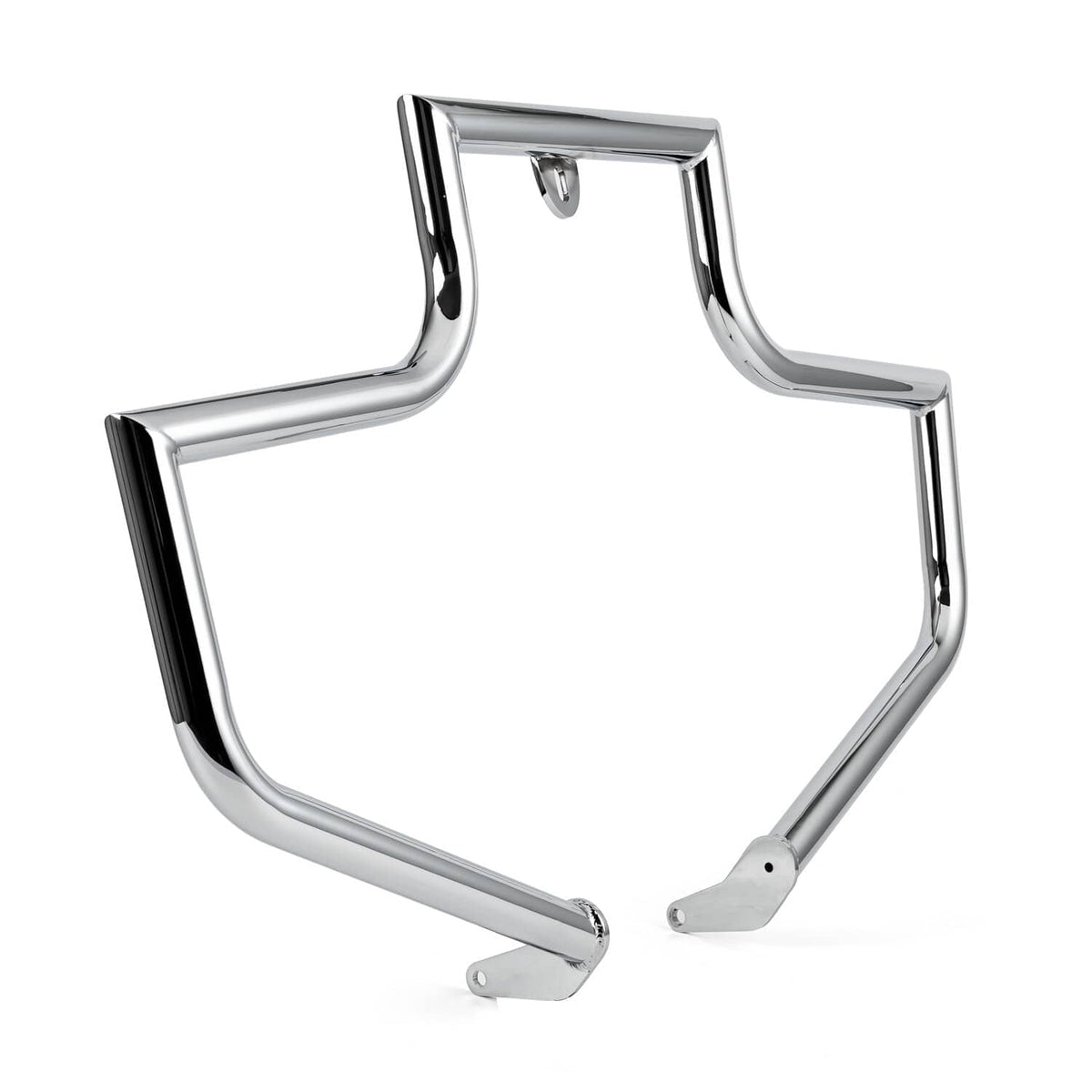 Chrome engine guard crash bar, full protective loop with bottom mounting feet
