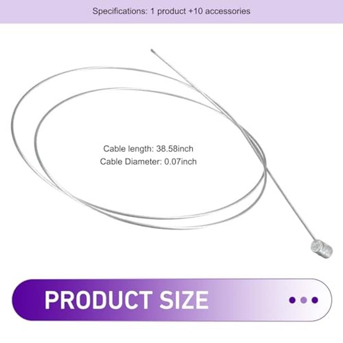 Braided steel cable with two connector ends for car brake/clutch repair kit