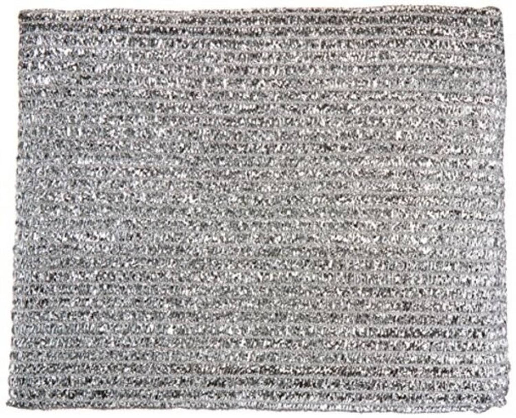 Silver-gray shade sail panel, tightly woven mesh with reinforced edges