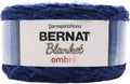 Ombre blanket yarn roll, dark navy to medium blue, soft textured plush
