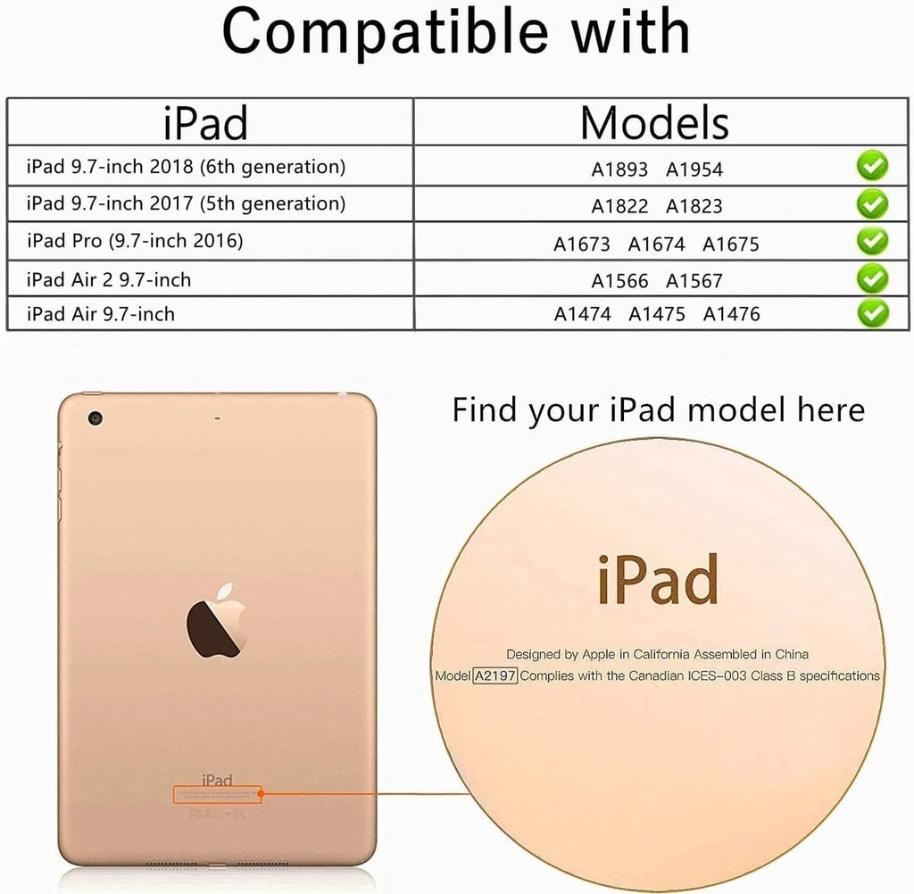 Compatibility list of iPad models for pink protective kids case