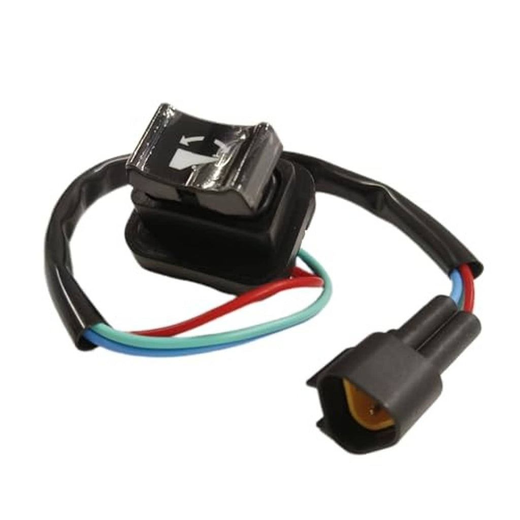 Boat power trim tilt switch assembly showing indicator face, black connectors, and wire harness