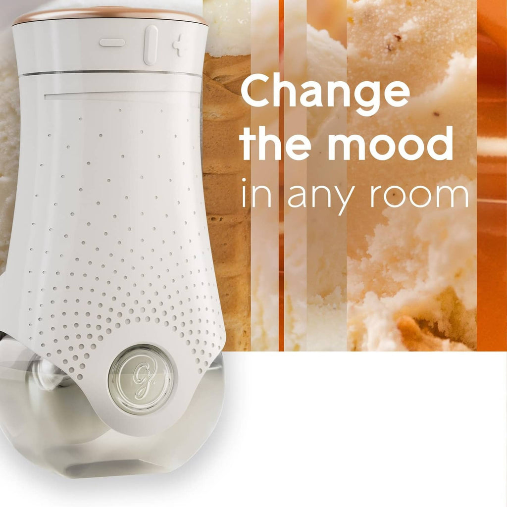 White plug-in air freshener warmer with frosted oil chamber