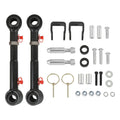 Quick-disconnect sway bar link pair with black bushings and steel mounting hardware