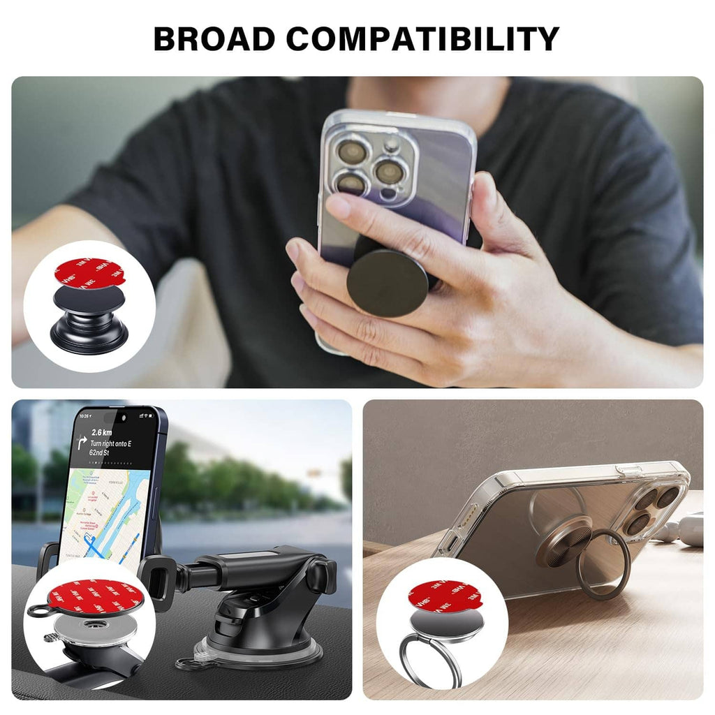 Black suction-style adhesive pad for mounting with red 3M VHB disc
