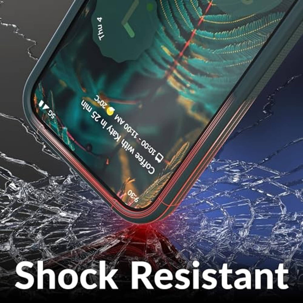 Forest green shock-resistant phone case with thick raised corners
