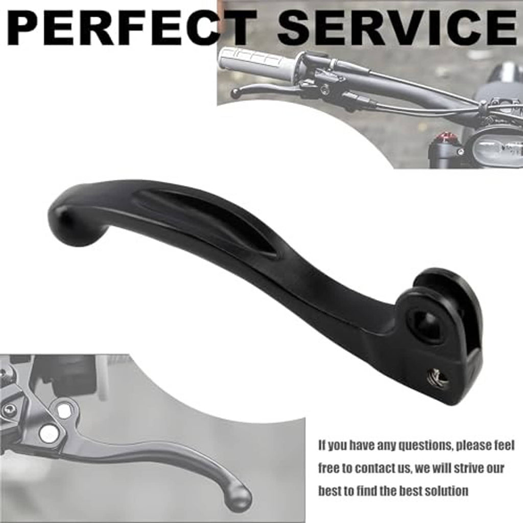 Black brake lever with smooth curved handle and pivot bolt, replacement motorcycle lever