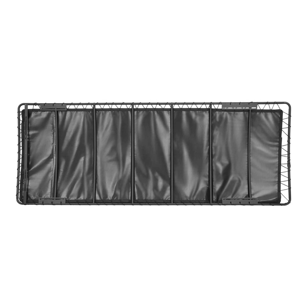 Golf cart bimini-style sun top, black fabric panels on a rectangular tubular frame