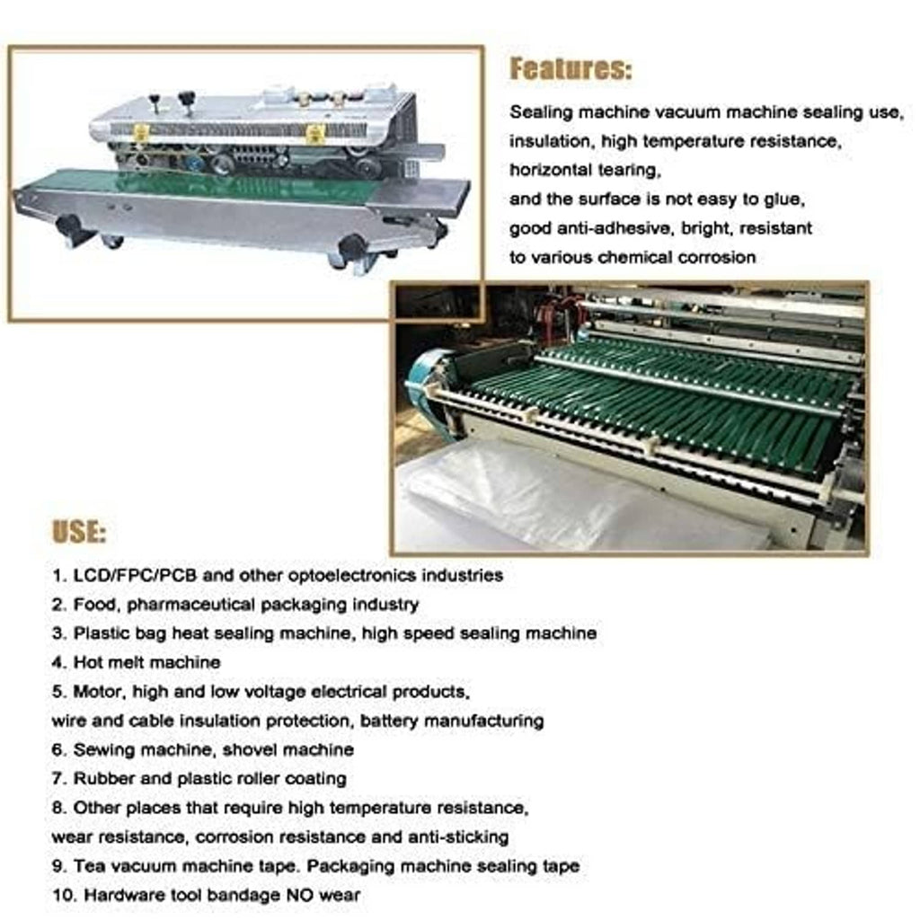 Brown vacuum sealer tape used in a machine setup, shown on sealing equipment